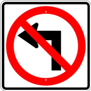 24" No Left Turn